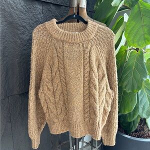 Universal Goods Co. Textured Knit Sweater in Brown